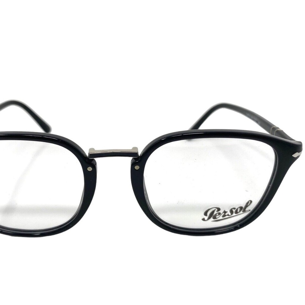 New PERSOL Black Round Hand Made in Italy Mens Eyeglasses Frame 51-21-145